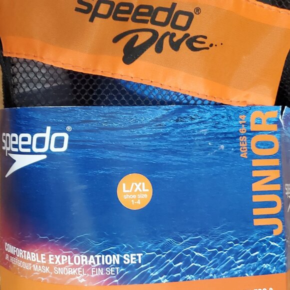 Speedo Snorkel Set Mask, Snorkel, & Fin Set Junior L/XL Dive Water Swimming - Picture 4 of 13